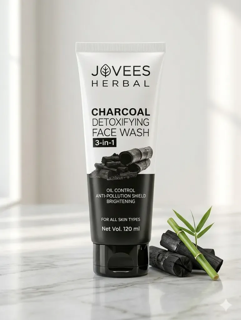Jovees Herbal Charcoal Detoxifying Face Wash (3-in-1)